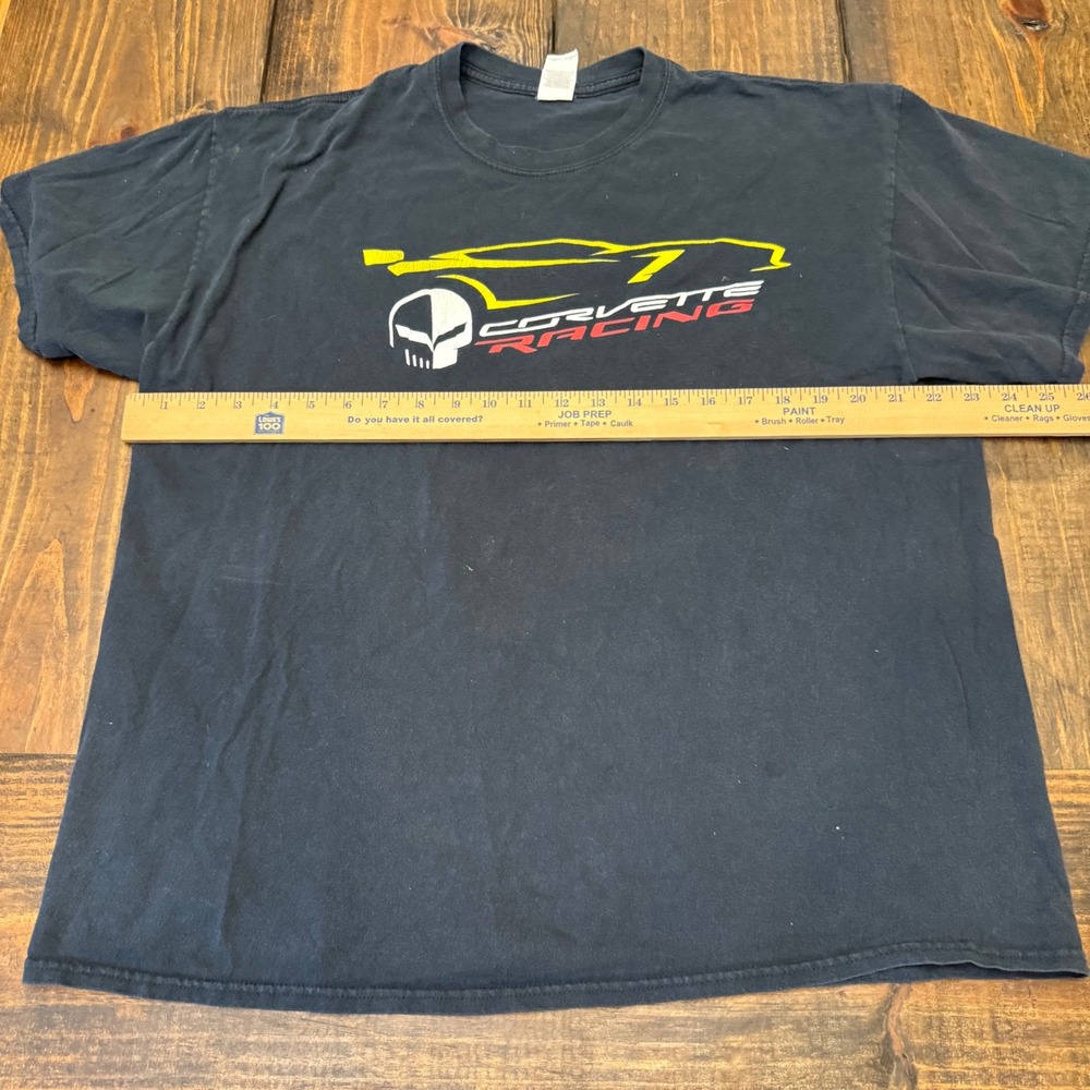 Corvette Racing Jake Skull Graphic T-Shirt Mens XL Black Gildan Heavy Cotton - Picture 5 of 6